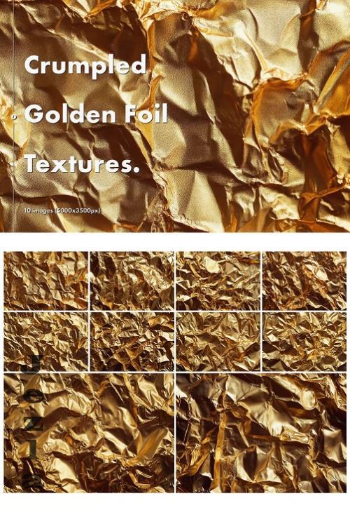 Crumpled Golden Foil Textures QRKXWKX