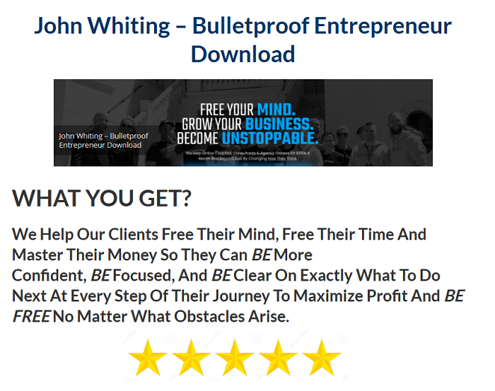 John Whiting – Bulletproof Entrepreneur Download 2024