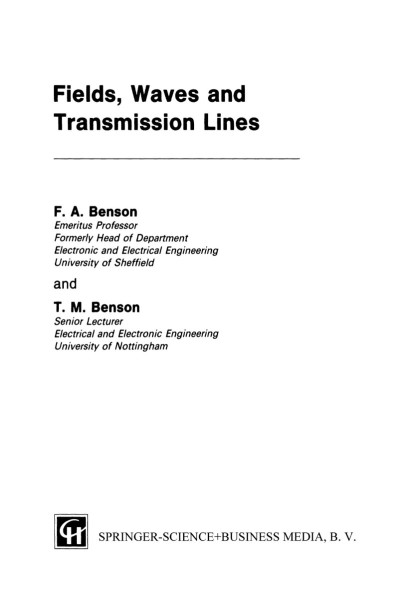 Fields, Waves and Transmission Lines - M. Benson 05f4bbeadb9c80b98e3f25cba93860c2