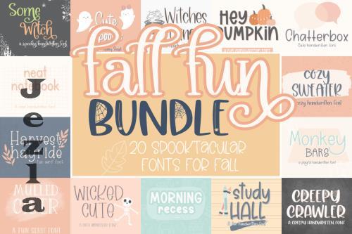 Fall Fun Font Bundle - 20 Premium Fonts