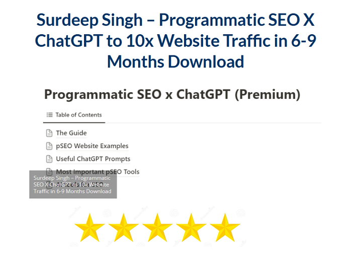 Surdeep Singh – Programmatic SEO X ChatGPT to 10x Website Traffic in 6–9 Months