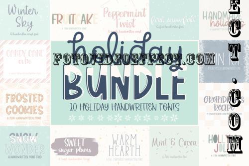 Holiday Font Bundle - 20 Premium Fonts