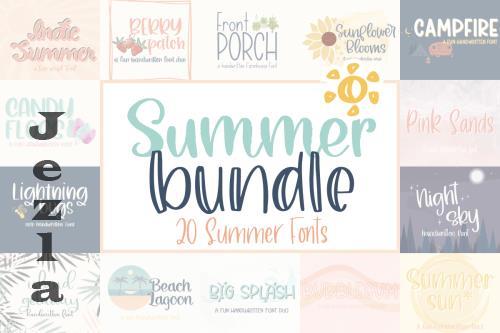 Summer Font Bundle - 20 Premium Fonts