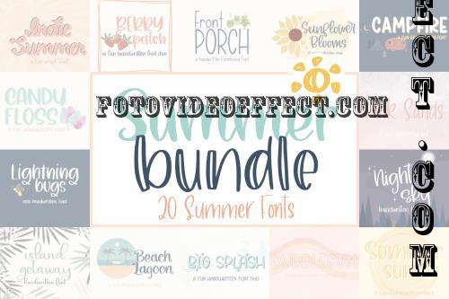 Summer Font Bundle - 20 Premium Fonts