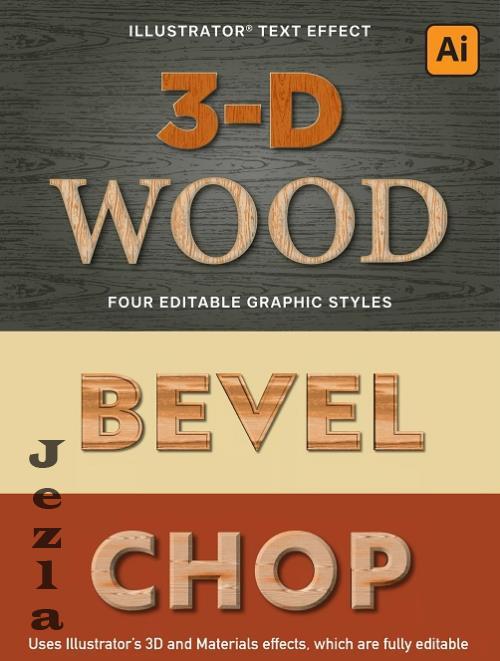 3D Wood Text Styles for Illustrator - WCAAYR5