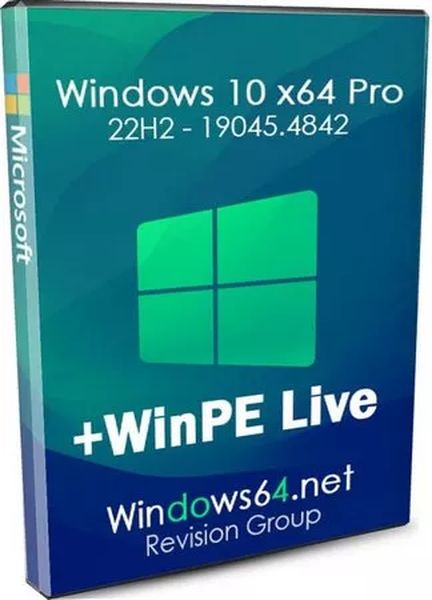 Windows 10 x64 Pro 22H2 19045.4842 by Revision + WinPE Live (Ru/2024)