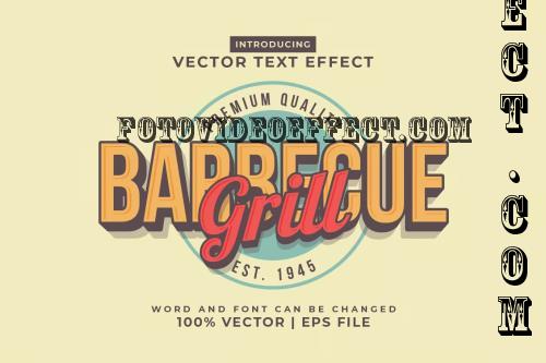 Barbecue Grill Vector Editable Text Effect P692PTW