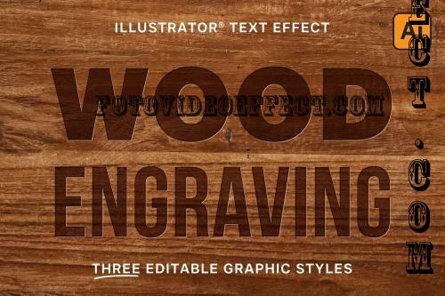 Engraved Wood Text Styles for Illustrator - DDKVLFE