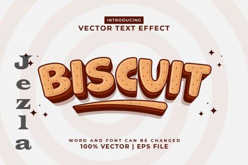 Biscuit 3d Vector Editable Text Effect DV4QLAW