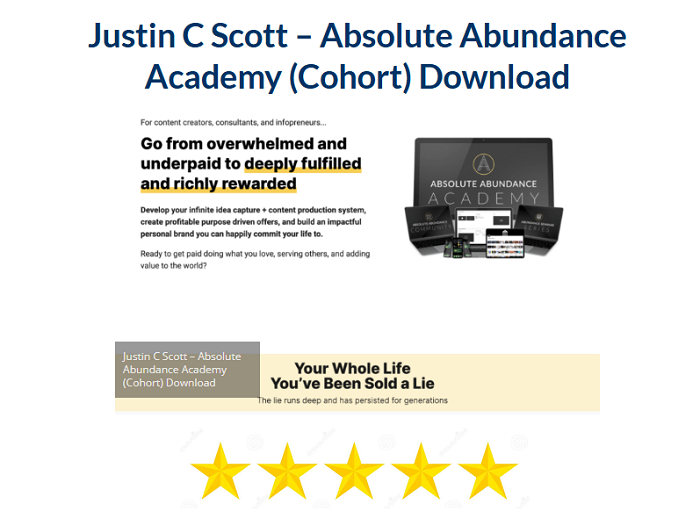 Justin C Scott – Absolute Abundance Academy (Cohort) Download 2024