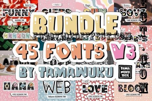 Font Bundle V3 - 45 Premium Fonts