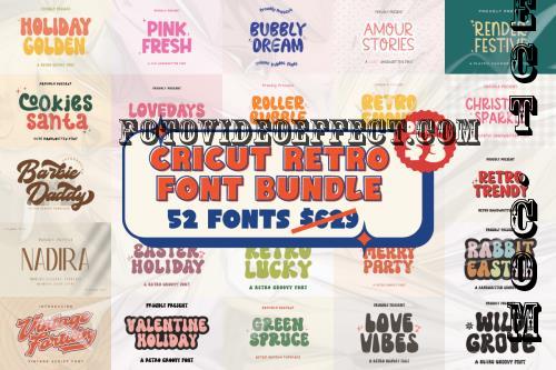 Cricut Retro Font Bundle - 52 Premium Fonts