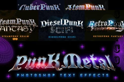 3D Reflective Chrome Punk Photoshop Text Effect - 45EZZ38