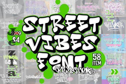 Street Vibes Font Bundle - 58 Premium Fonts