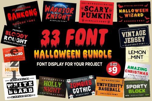 Halloween Font Bundle - 33 Premium Fonts