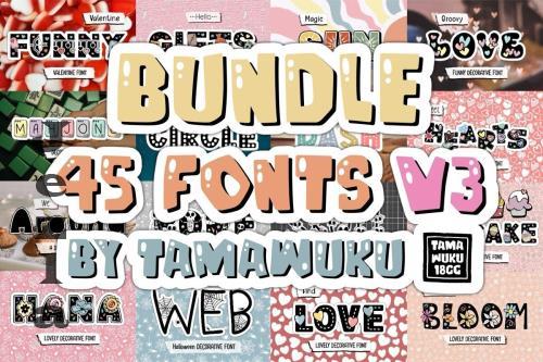 Font Bundle V3 - 45 Premium Fonts