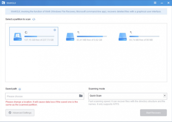 Windows File Recovery v0.1.20151.0 + WinfrGUI v1.0.2