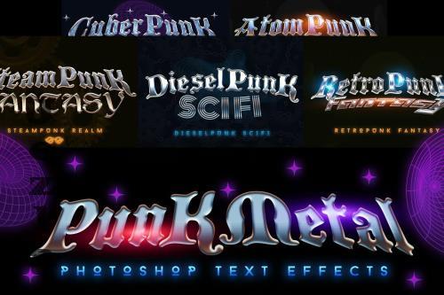 3D Reflective Chrome Punk Photoshop Text Effect - 45EZZ38