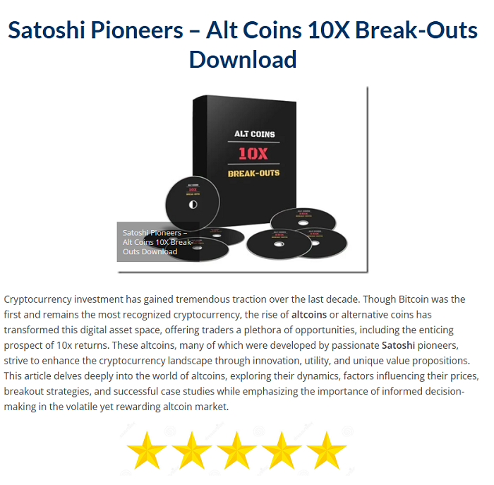 Satoshi Pioneers – Alt Coins 10X Break–Outs Download 2024