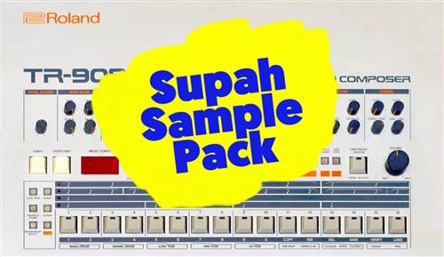 Supah Dupah Roland TR–909 round–robin Sample–Pack (lo–fi) WAV