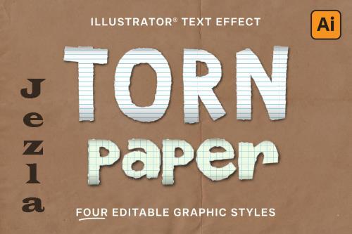 Torn Paper Text Styles for Illustrator - 8U9RN98