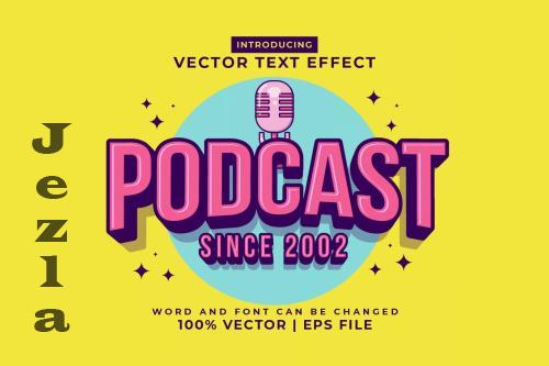 Podcast 3d Vector Editable Text Effect - DKANRTV