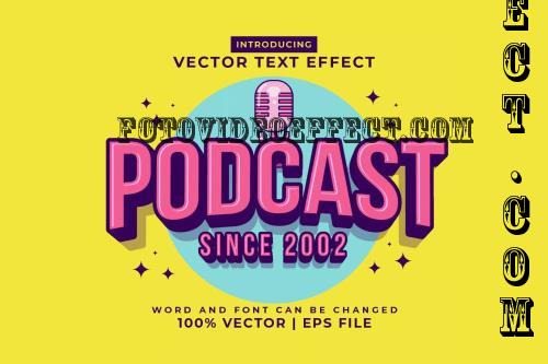 Podcast 3d Vector Editable Text Effect - DKANRTV