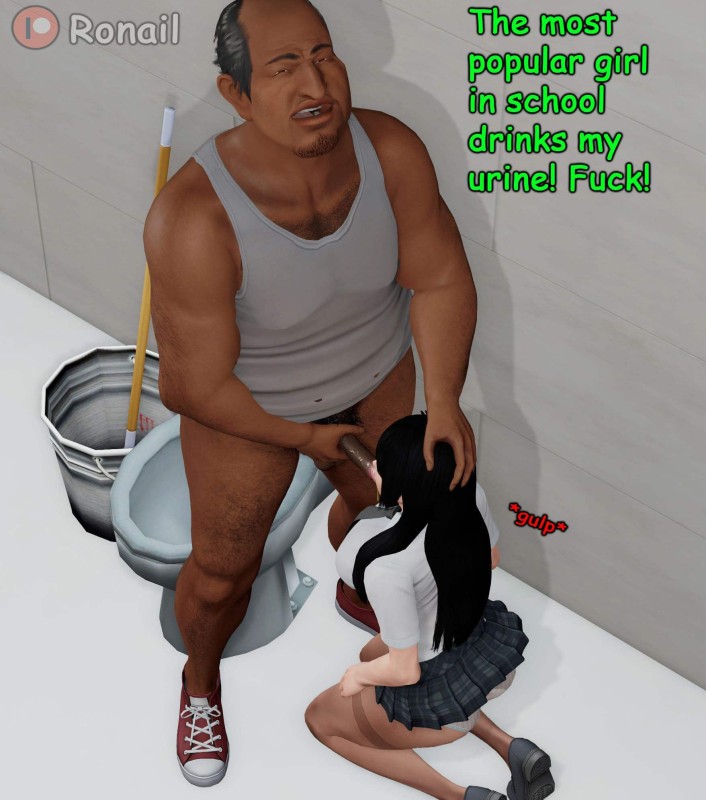 Ronail - Minami and the school janitor 3D Porn Comic