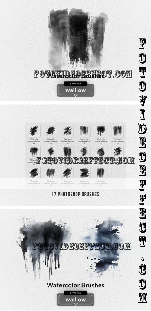 17 Watercolor photoshop brushes - 284173596