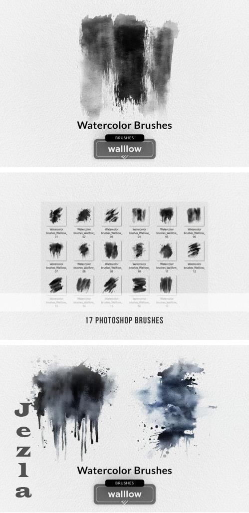 17 Watercolor photoshop brushes - 284173596