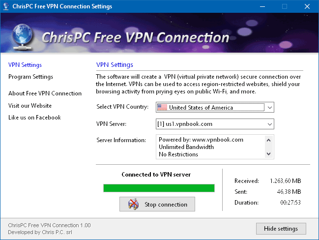 ChrisPC Free VPN Connection 4.24.0916