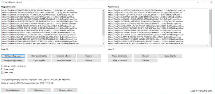 Sort URLs v1.6 (x86/x64) POLISH (Polska wersja)