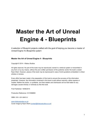 Master the Art of Unreal Engine 4 - Blueprints - Double Pack #1: Book #1 and Extra... 8a2179acd3b681a5efdd6e7a70c83364