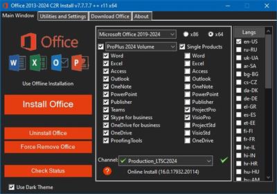 Office 2013-2024 C2R Install + Lite  v7.7.7.7 r11