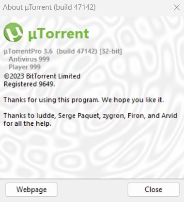 μTorrent Pro 3.6.0 Build 47142  Multilingual 322237fab79ec4b25a1c387294051235