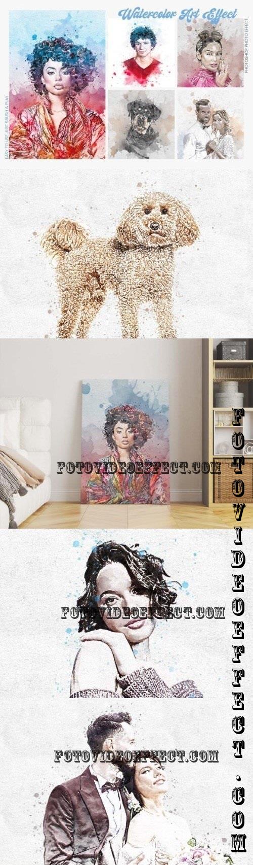 Watercolor Art photoshop action - 285507213