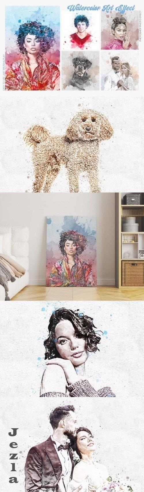 Watercolor Art photoshop action - 285507213