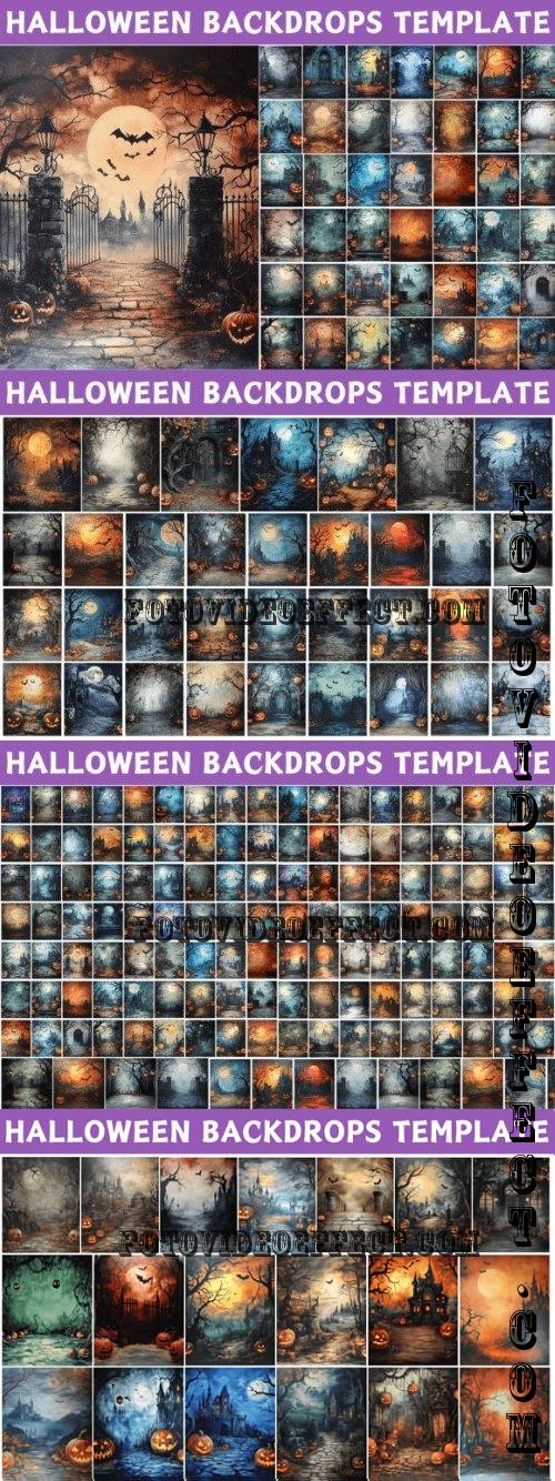 200 Halloween Digital Backdrops Bundle