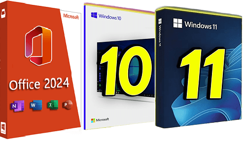 Windows 11 (No TPM Required) & Windows 10 AIO 32in1 With Office 2024 Pro Plus Multilingual Preact...