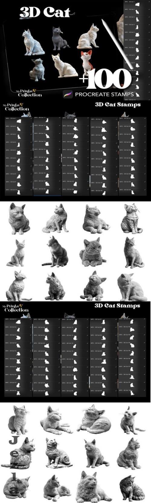 100+ Procreate 3D Cat Stamps