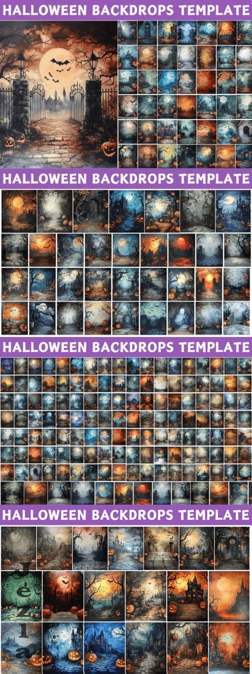 200 Halloween Digital Backdrops Bundle