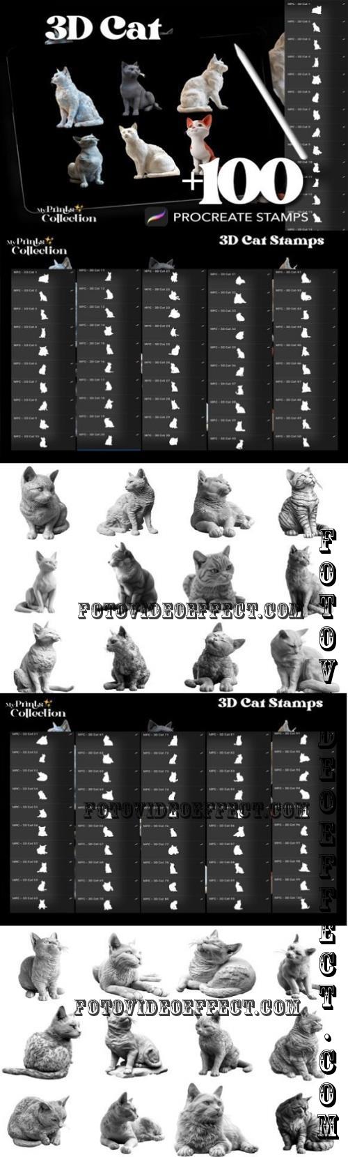 100+ Procreate 3D Cat Stamps