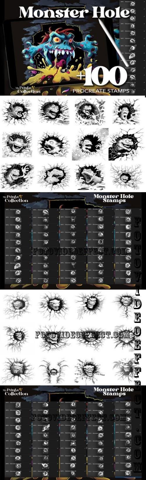 100+ Procreate Monster Hole Stamps