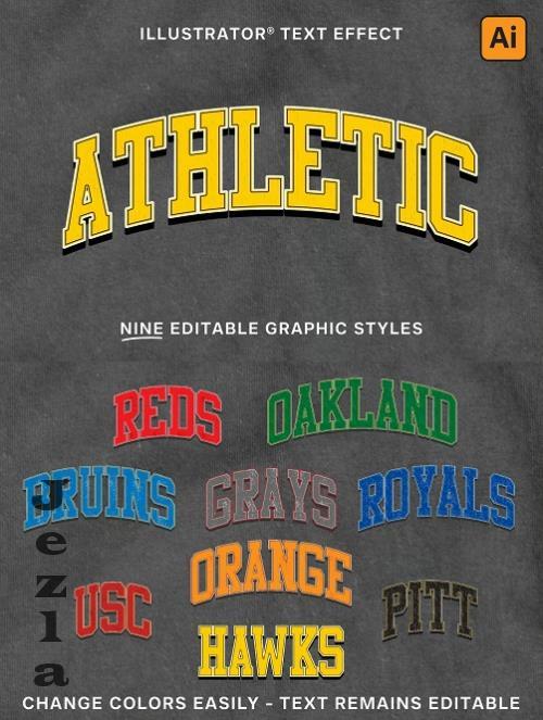 Vintage Athletic Text Styles for Illustrator - 8SPV9VM