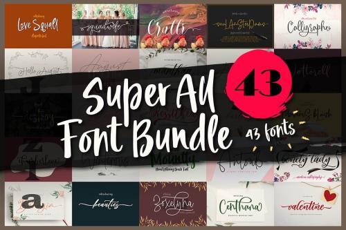 Super All Font Bundle - 43 Premium Fonts