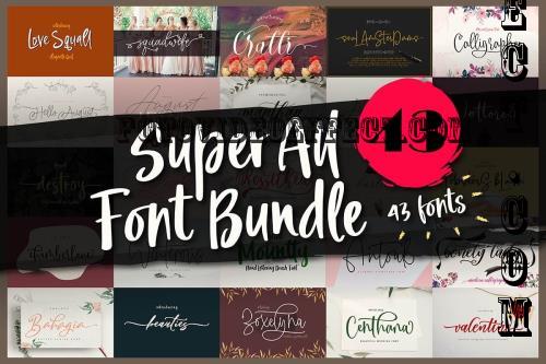 Super All Font Bundle - 43 Premium Fonts 