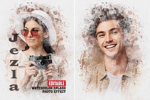 Watercolor Splash Art Photo Effect 10