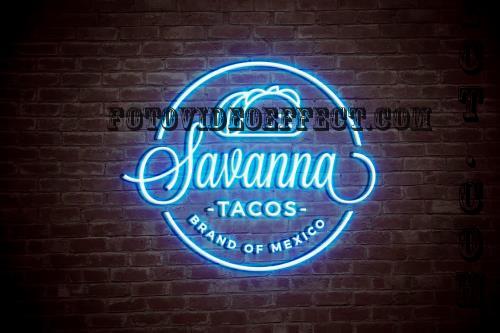 Neon Sign Light Logo Mockup - 2VURQYY