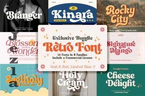 Retro Bundle Font Collection - Exclusive Bundle