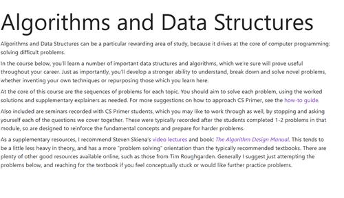 CS Primer – Algorithms and Data Structures